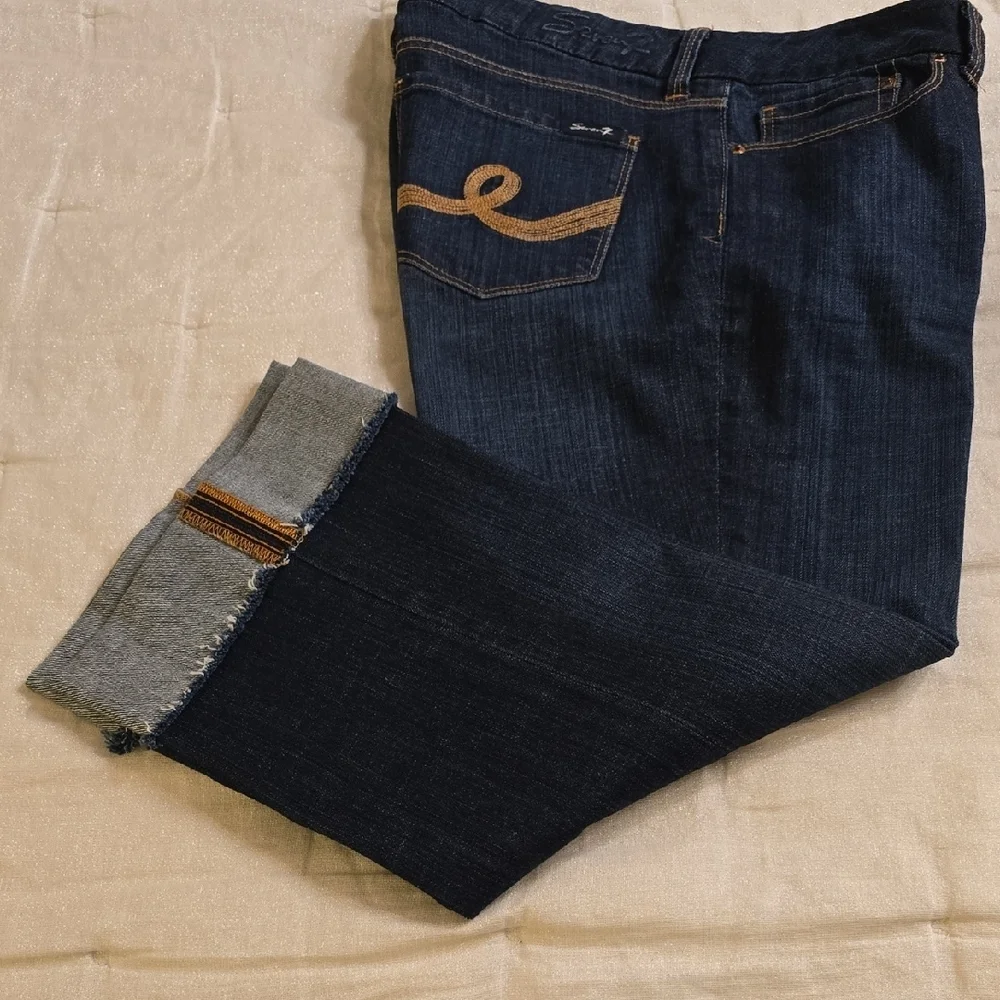 Seven7 Blue Straight Leg Jeans Classic Denim - Picture 1 of 12